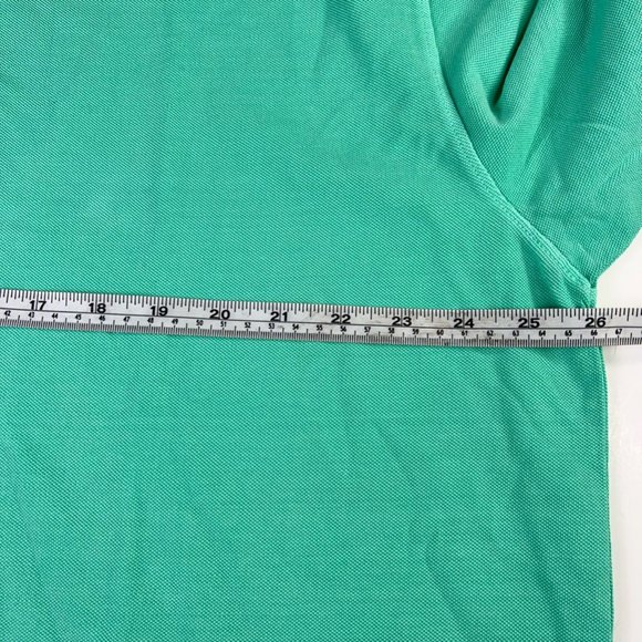 Peter Christian Mens Polo Shirt Green Short Sleeve Slit 100% Cotton 2XL New - Picture 10 of 11